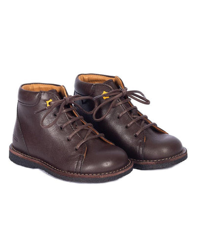 Angulus Lace-up shoe with star-shaped contrast eyelet Dark Brown