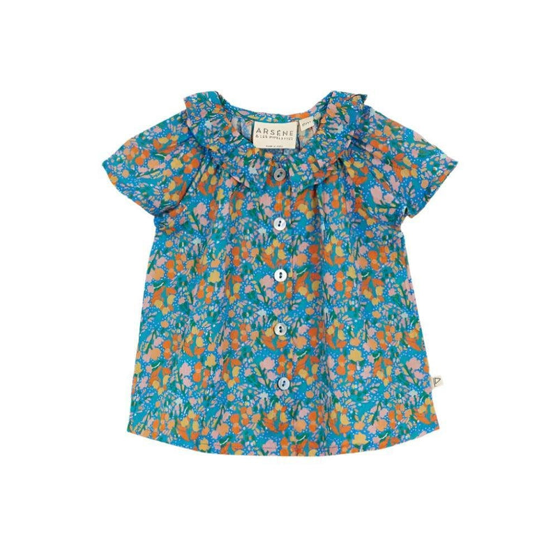 Arsène et les pipelettes Baby Blouse Florentine Flowers Blue