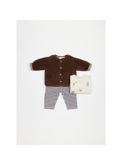 Arsène et les pipelettes Baby Gisberte Jacket Sherpa Vichy - Studio Play