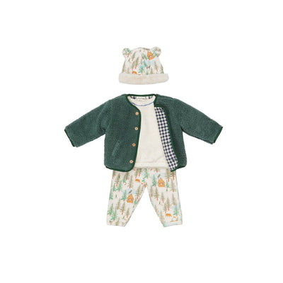 Arsène et les pipelettes Baby Gisberte Jacket Sherpa Vichy Green