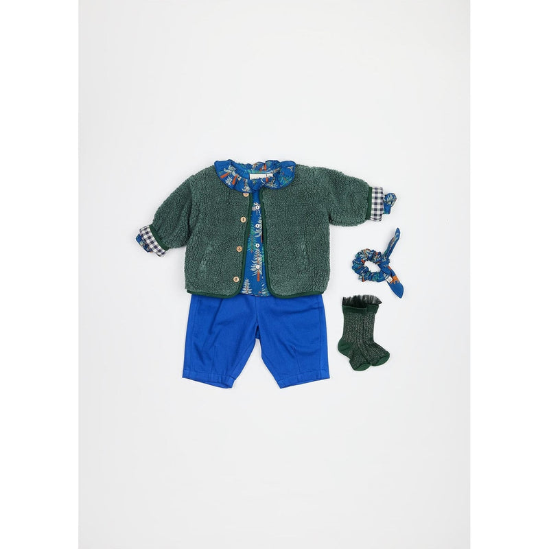 Arsène et les pipelettes Baby Gisberte Jacket Sherpa Vichy Green