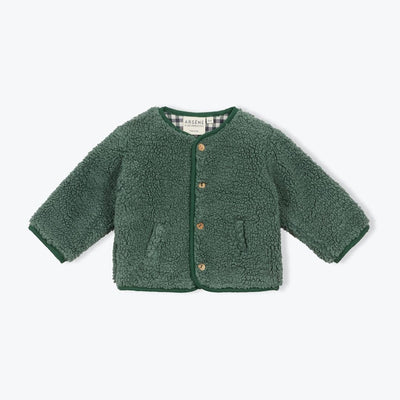 Arsène et les pipelettes Baby Gisberte Jacket Sherpa Vichy Green