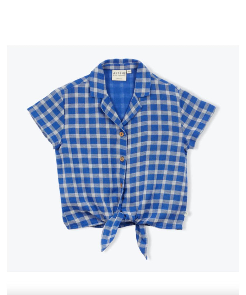 Arsène et les pipelettes Blouse Fleurande Cobalt