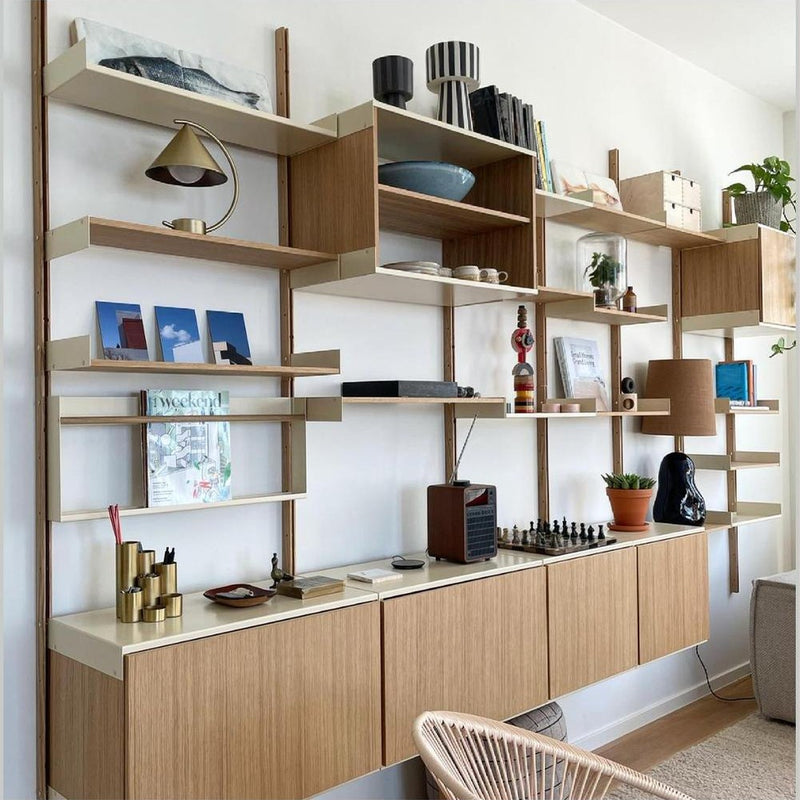 Atelier Belge Modul Shelf 60 Light Ivory + Optie American Walnut