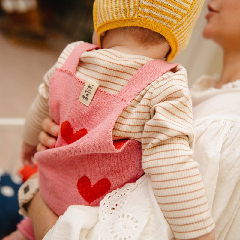 Bayiri Baby Bonnet Snail/Stripes Frog Gold/Milk