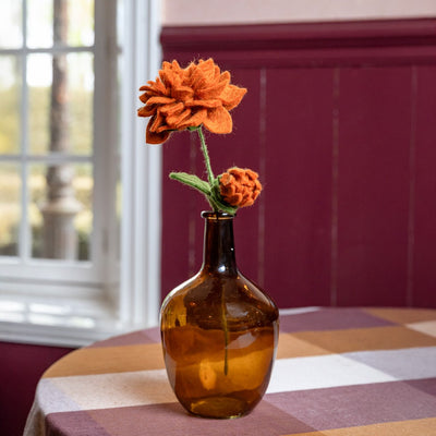 Sjaal Met Verhaal Bloem Dahlia XL Cognac