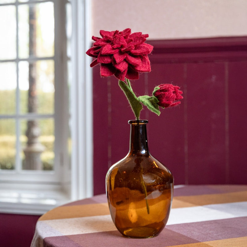 Sjaal Met Verhaal Bloem Dahlia XL Wijnrood