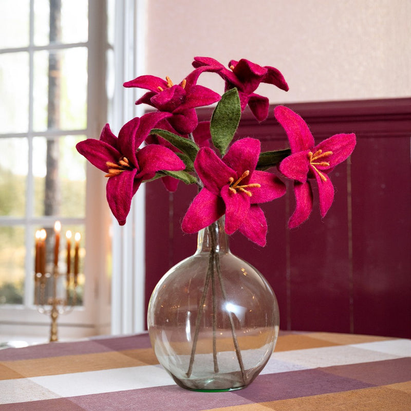 Sjaal Met Verhaal Bloem Lelie Burgundy