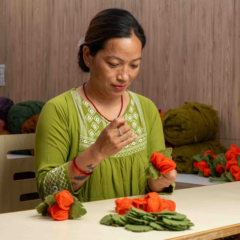 Sjaal Met Verhaal Bloem Tak Physalis Lampion