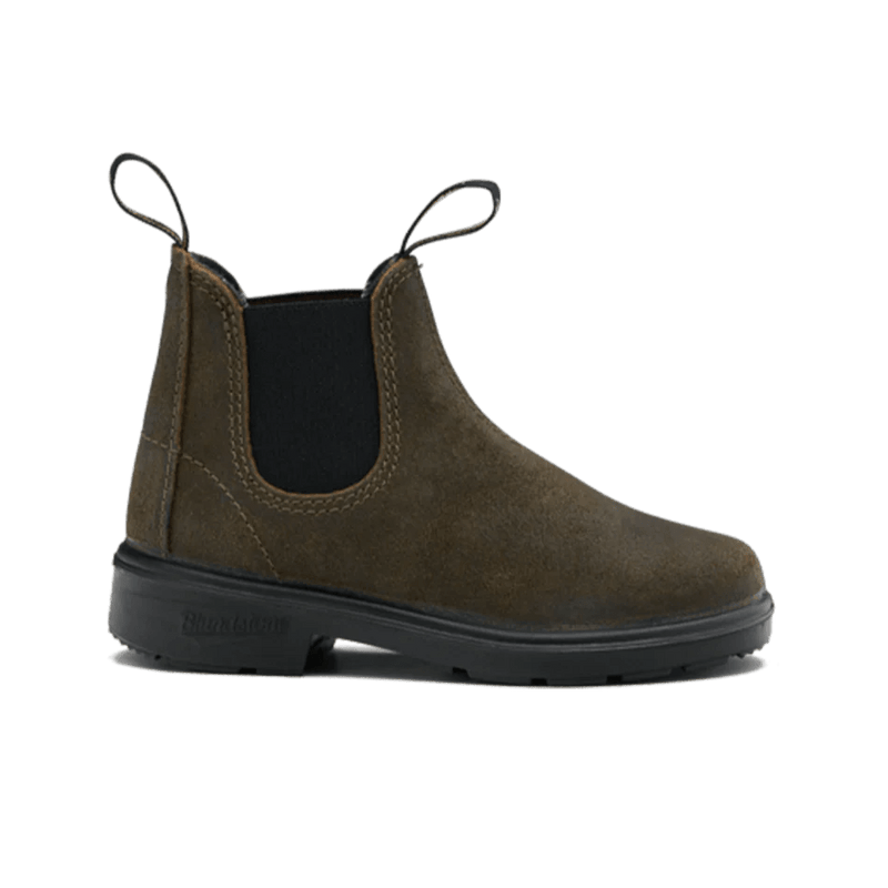 Blundstone 2496 Kids Suede Dark Olive Boot - Studio Play