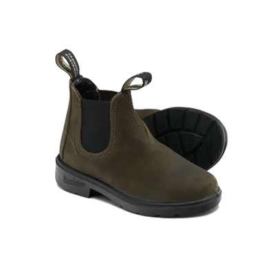 Blundstone 2496 Kids Suede Dark Olive Boot - Studio Play