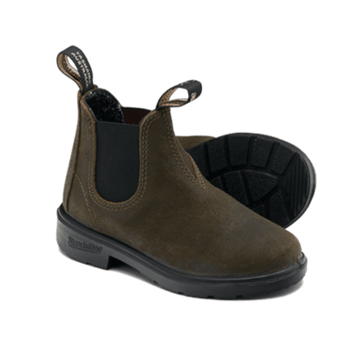Blundstone 2496 Kids Suede Dark Olive Boot - Studio Play