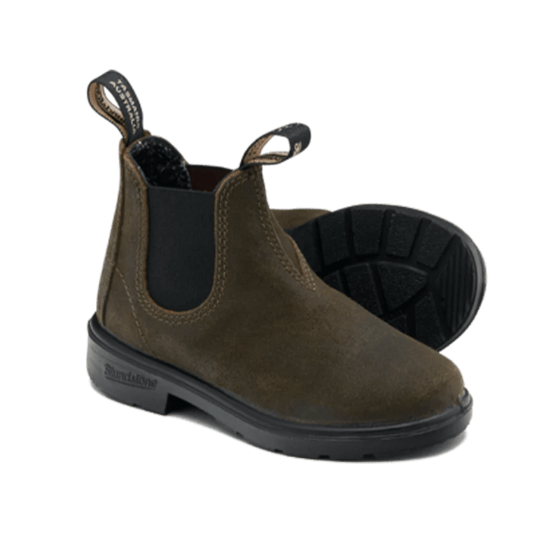 Blundstone 2496 Kids Suede Dark Olive Boot - Studio Play