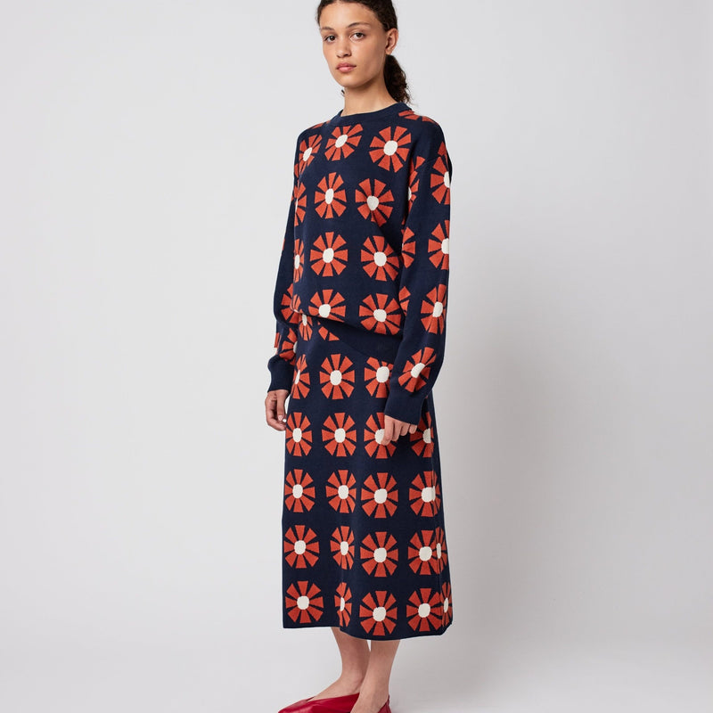 Bobo Choses ADULT Flower Jacquard Midi Knitted Skirt - Studio Play