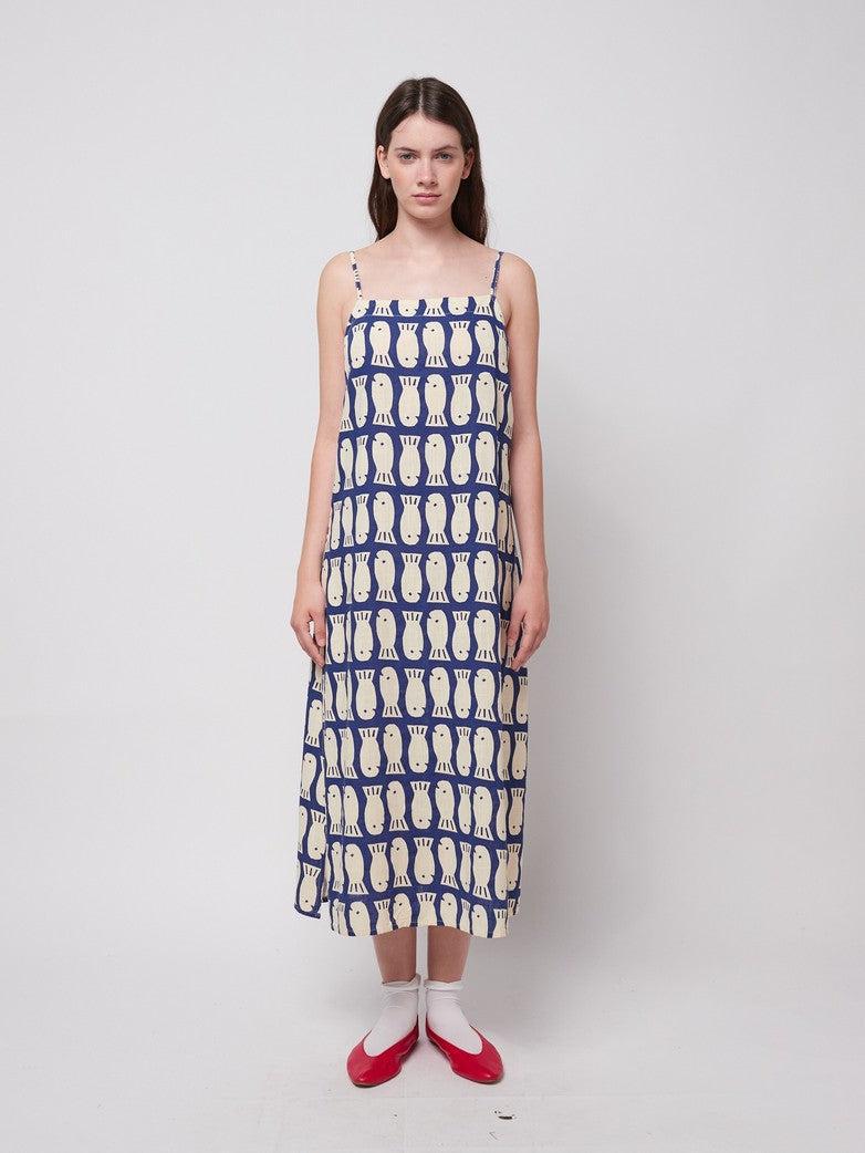 Bobo Choses ADULT Lucky Fish Print Viscose Strap Dress