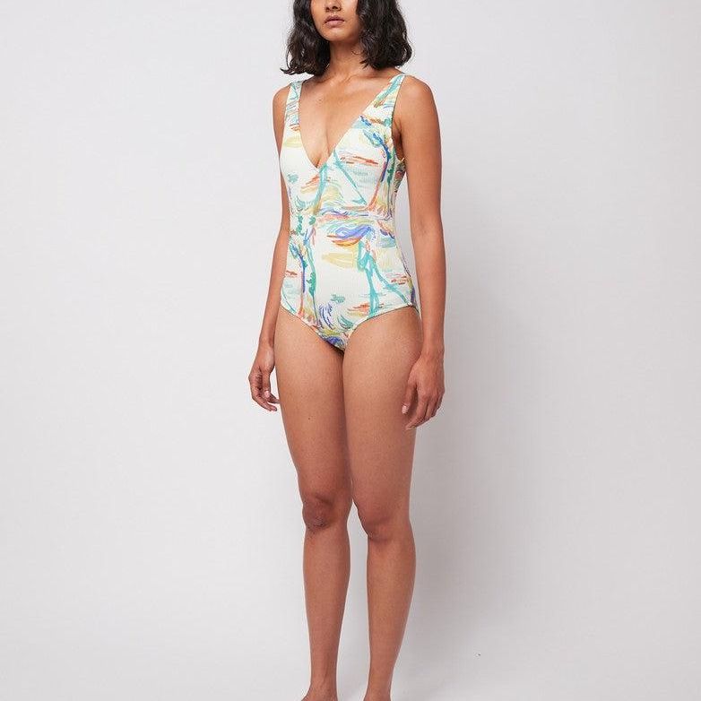 Bobo Choses ADULT Spring Landscape print rib V - neck Swimsuit - Studio Play