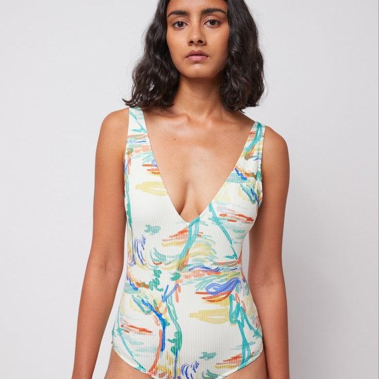 Bobo Choses ADULT Spring Landscape print rib V - neck Swimsuit - Studio Play