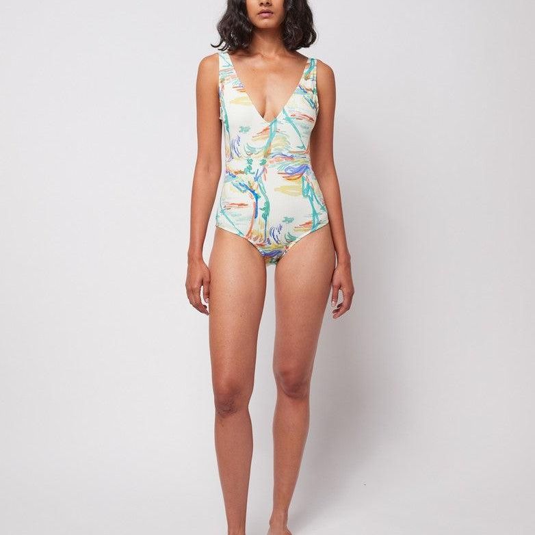 Bobo Choses ADULT Spring Landscape print rib V - neck Swimsuit - Studio Play
