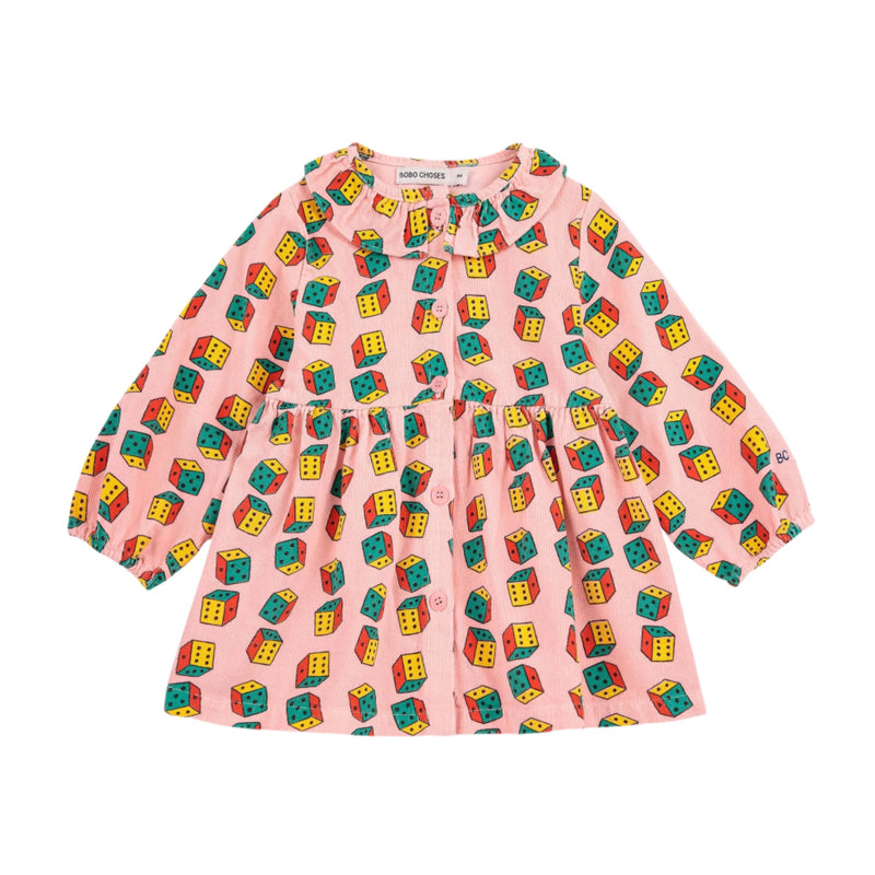 Bobo Choses Baby Dice All Over Micro Corduroy Dress - Studio Play