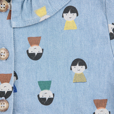 Bobo Choses Baby Game Pawns All Over Light Denim Dress