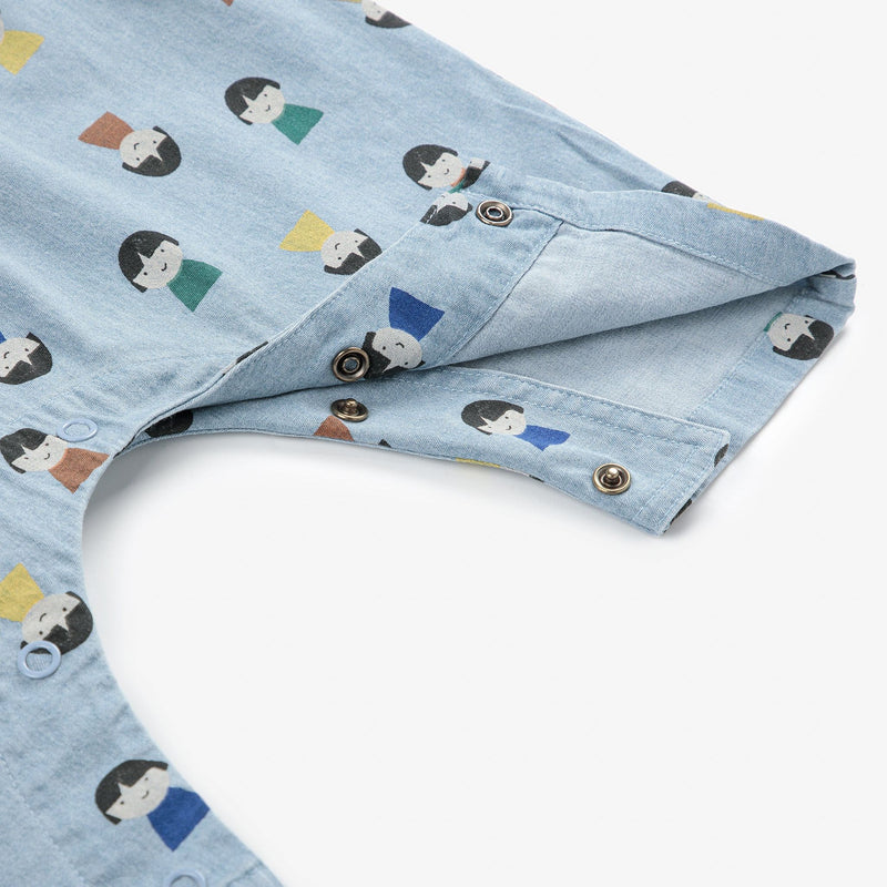 Bobo Choses Baby Game Pawns All Over Light Denim Overall