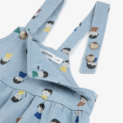 Bobo Choses Baby Game Pawns All Over Light Denim Overall
