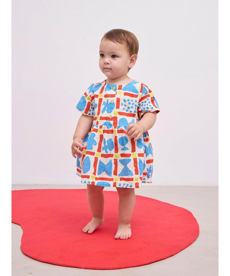 Bobo Choses Baby Geometric Game Woven Dress Multicolor