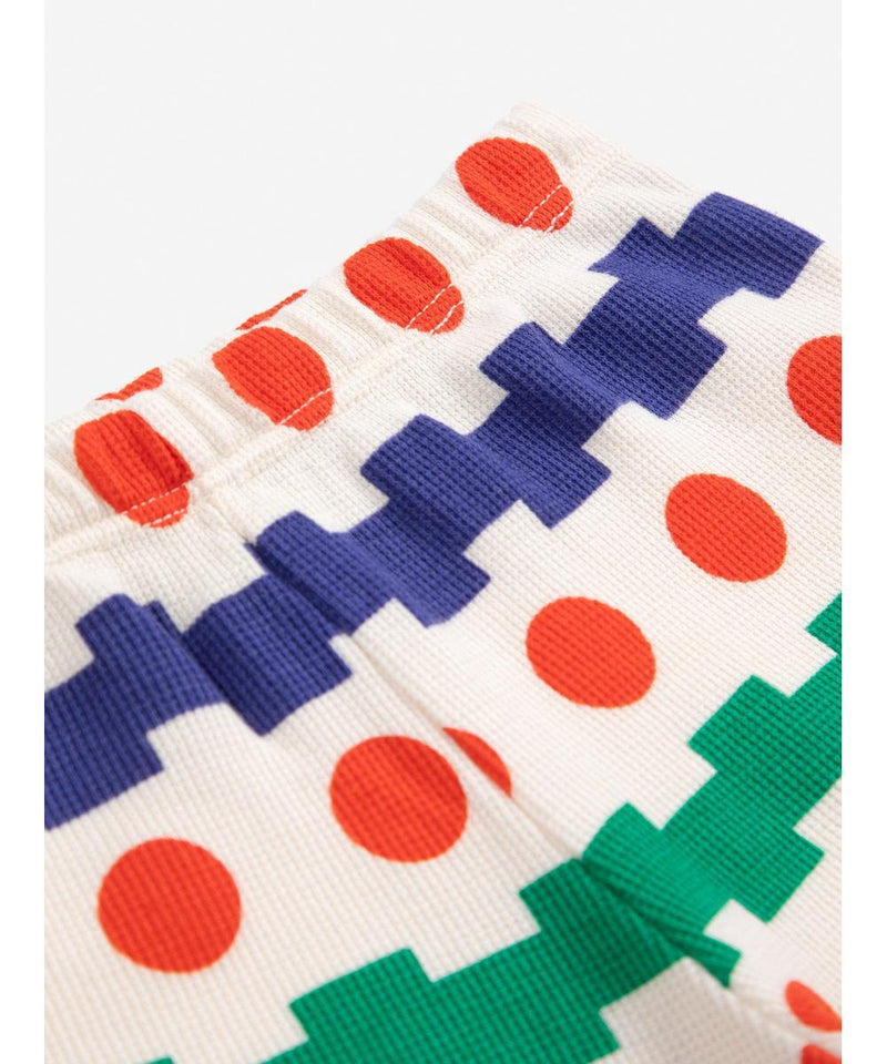 Bobo Choses Baby Geometrical All Over Waffle Shorts Offwhite
