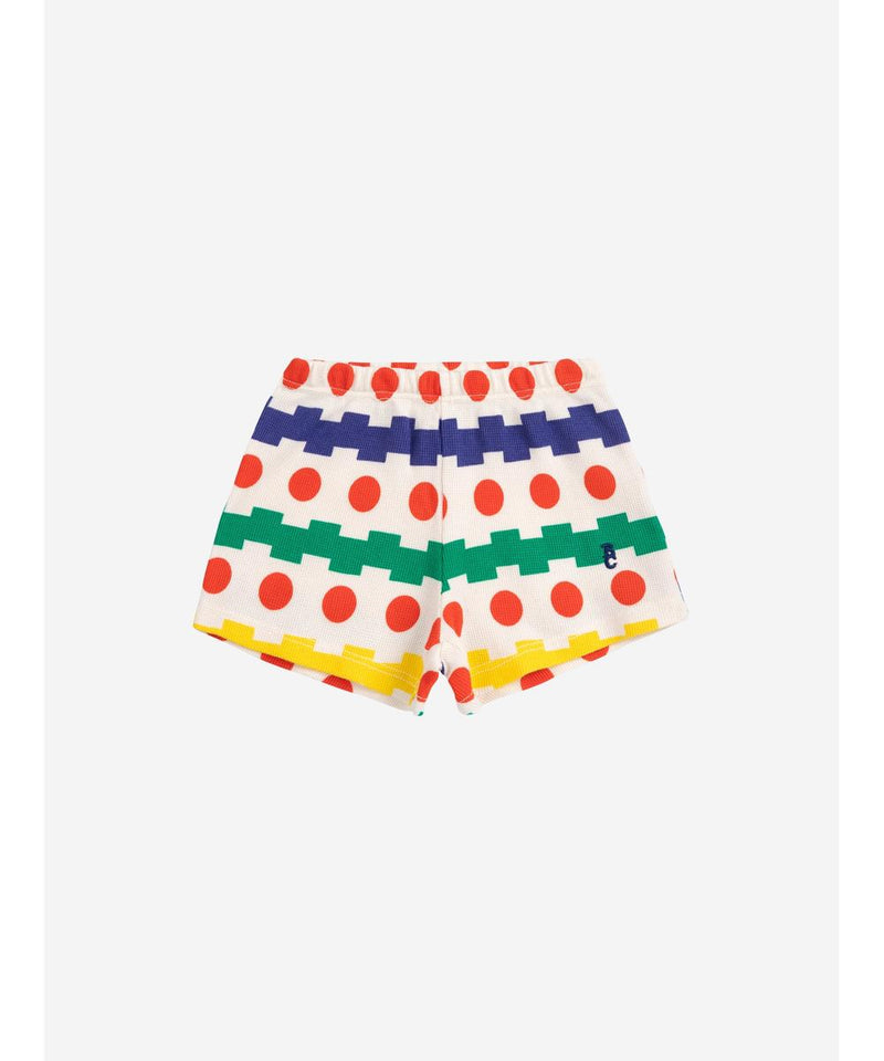 Bobo Choses Baby Geometrical All Over Waffle Shorts Offwhite