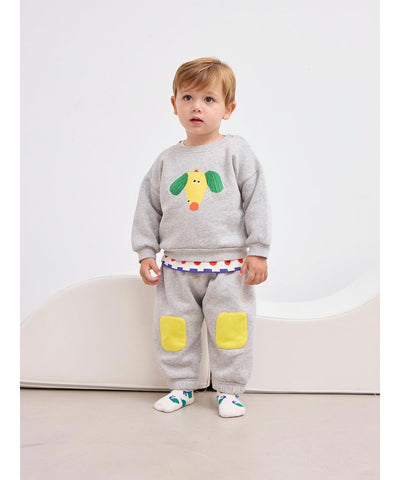 Bobo Choses Baby Happy Dog Sweatshirt Heather Grey