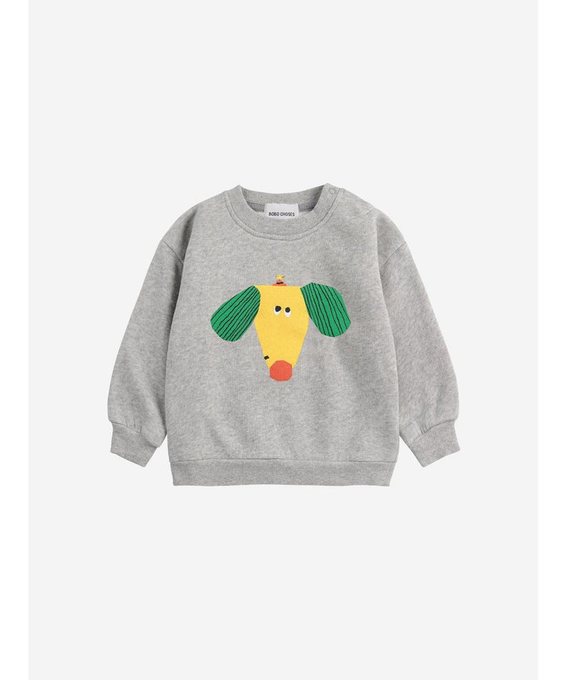 Bobo Choses Baby Happy Dog Sweatshirt Heather Grey