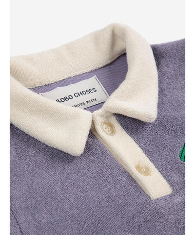 Bobo Choses Baby Happy Dog Terry Cloth Polo Navy Blue