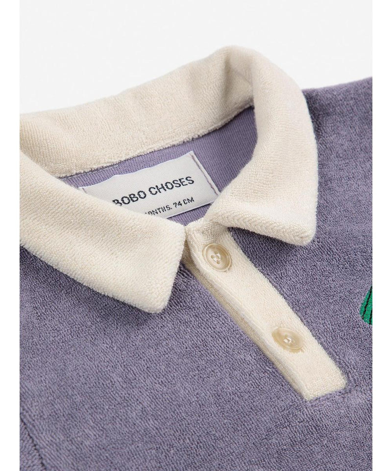 Bobo Choses Baby Happy Dog Terry Cloth Polo Navy Blue