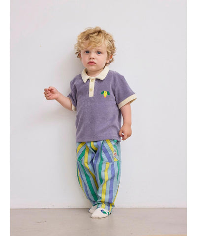 Bobo Choses Baby Happy Dog Terry Cloth Polo Navy Blue