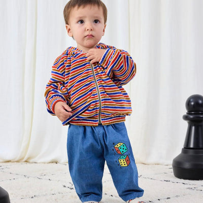 Bobo Choses Baby Have Fun Striped Zipped Hoodie