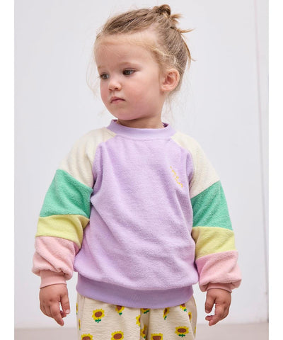 Bobo Choses Baby Lila Color Block Terry Cloth Sweatshirt Lavender