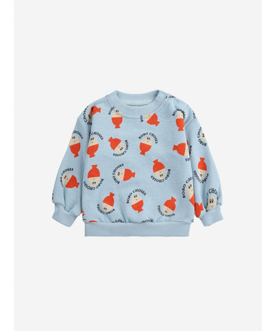 Bobo Choses Baby Morning Egg All Over Sweatshirt Light Blue