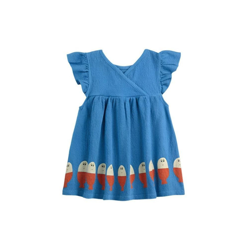 Bobo Choses Baby Morning Egg Ruffle Dress Blue - Studio Play