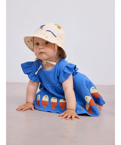 Bobo Choses Baby Morning Egg Ruffle Dress Blue