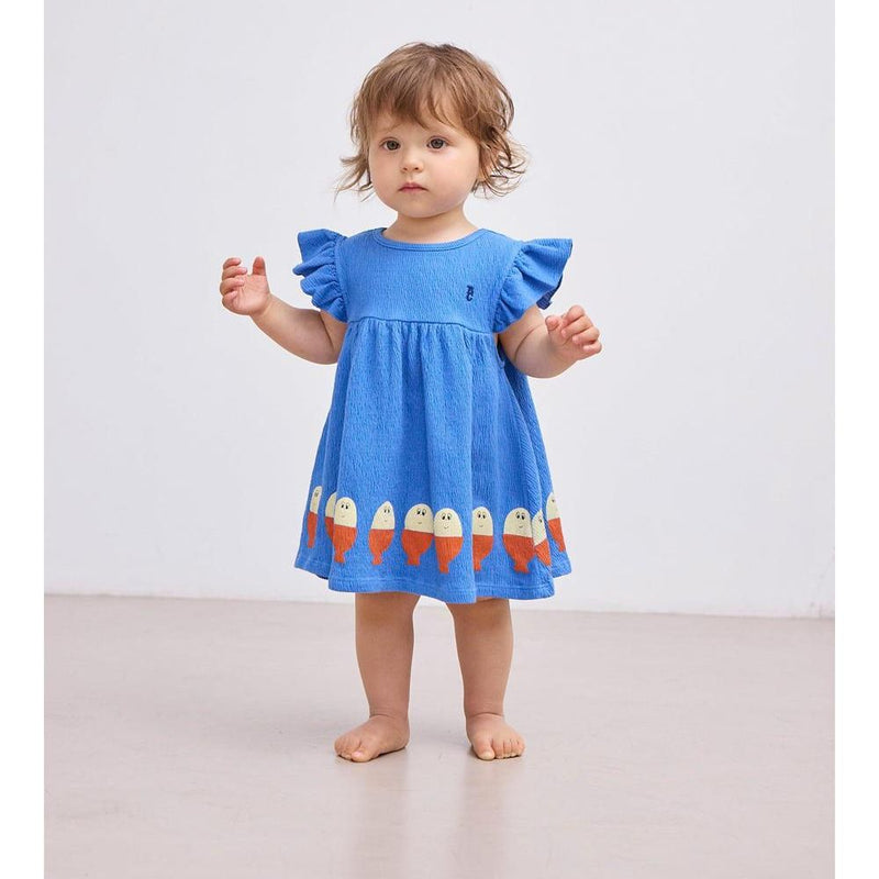 Bobo Choses Baby Morning Egg Ruffle Dress Blue - Studio Play