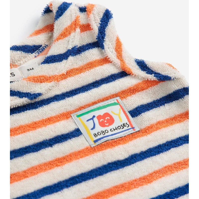 Bobo Choses Baby Smiling Striped Terry Cloth Tank Top Offwhite - Studio Play