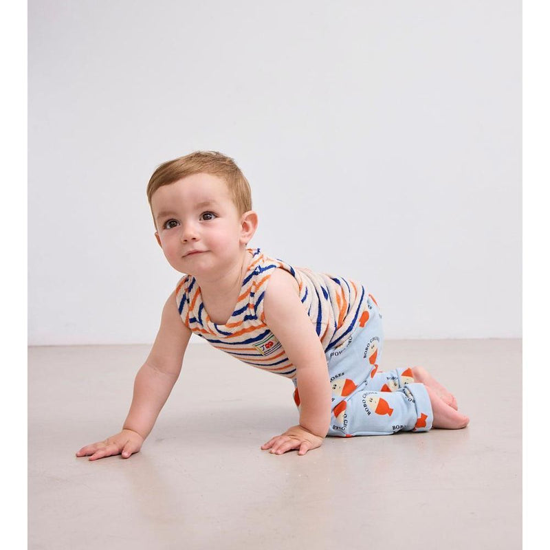Bobo Choses Baby Smiling Striped Terry Cloth Tank Top Offwhite - Studio Play