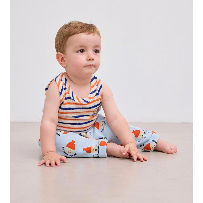Bobo Choses Baby Smiling Striped Terry Cloth Tank Top Offwhite - Studio Play
