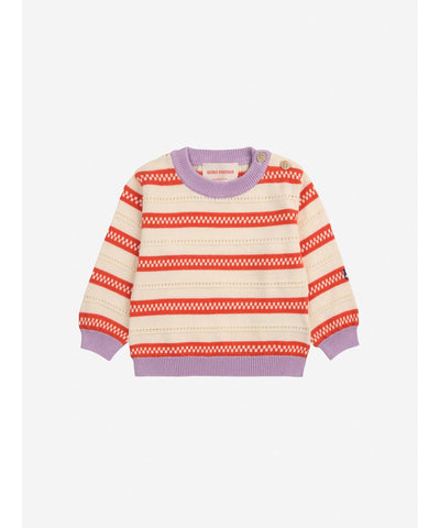 Bobo Choses Baby Striped Jumper Off-white