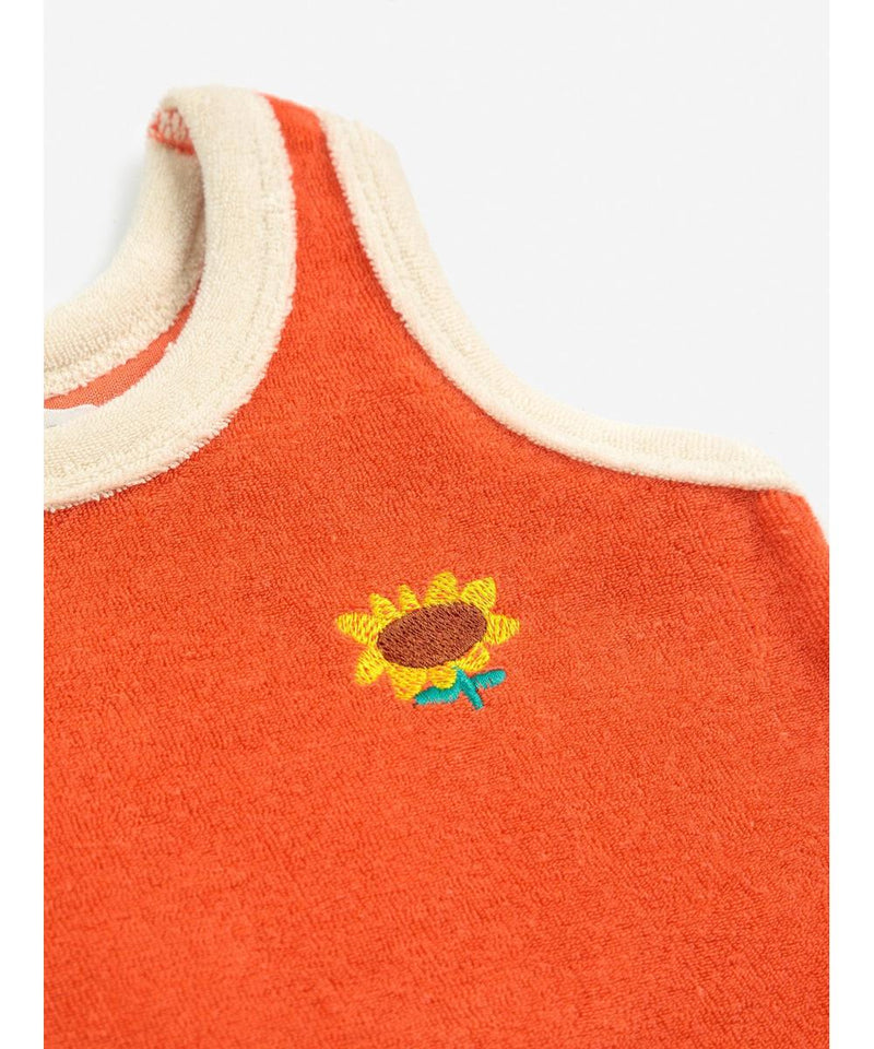 Bobo Choses Baby Sunflower Terry Cloth Tank Top Red