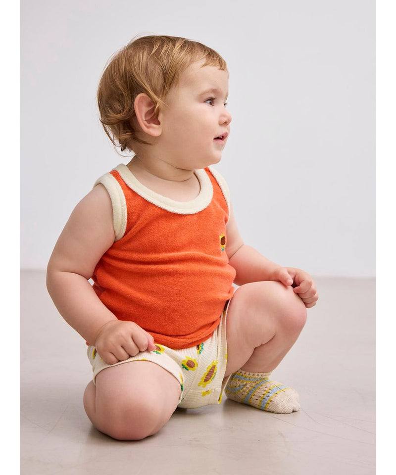 Bobo Choses Baby Sunflower Terry Cloth Tank Top Red
