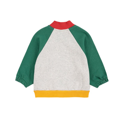 Bobo Choses Baby Tic Tac Toe Color Block Zipped Sweatshirt Red - Studio Play