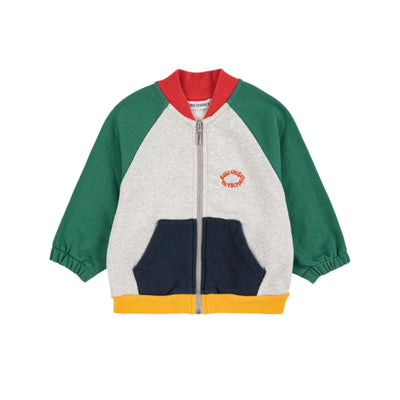 Bobo Choses Baby Tic Tac Toe Color Block Zipped Sweatshirt Red - Studio Play
