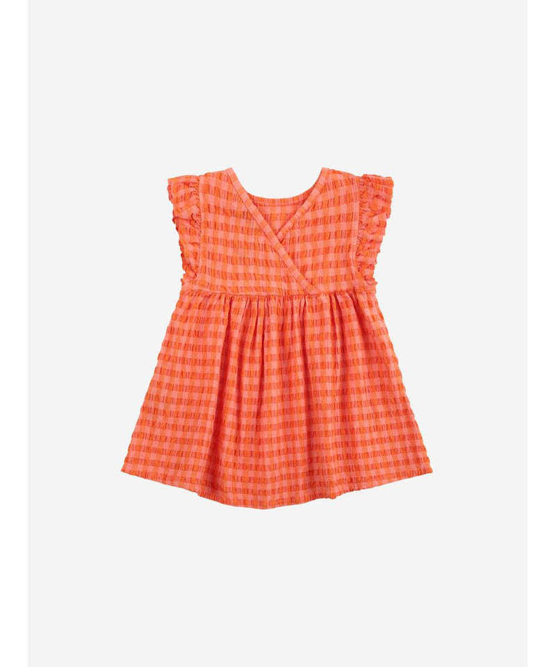 Bobo Choses Baby Vichy Woven Dress Orange