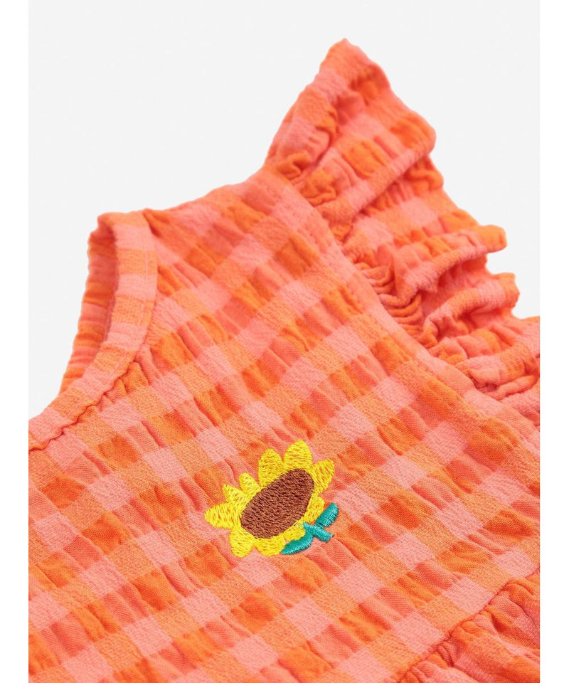 Bobo Choses Baby Vichy Woven Dress Orange